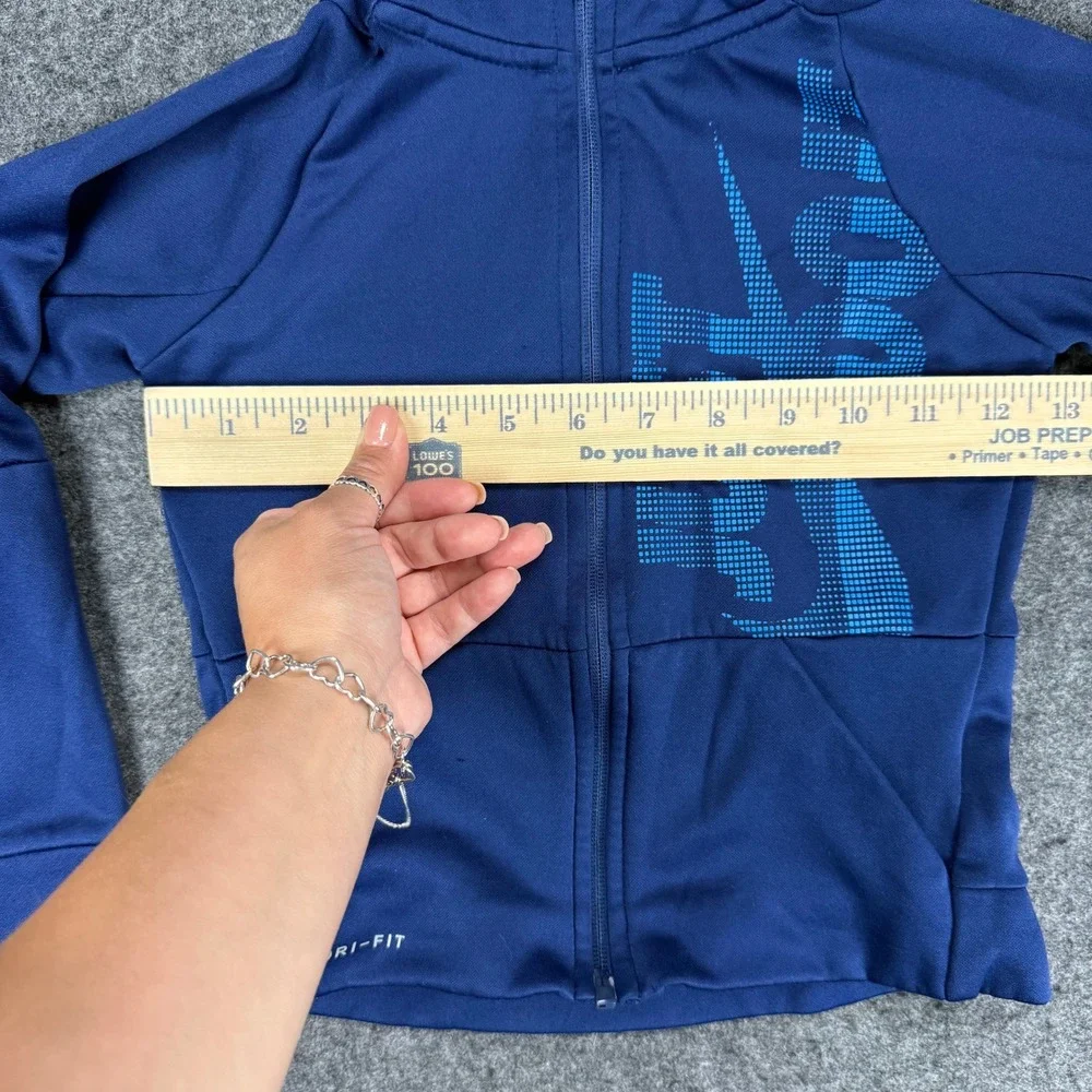 Nike Dri-Fit Full Zip Hoodie Kids Size‎ 4T Blue Just Do It Graphic